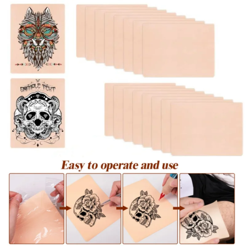 30/20/10/5/1PCS Tattoo Practice Skin Blank Fake Tattoo Skin Synthetic Leather for Permanent Makeup Tattoo Beginner Exercise Tool