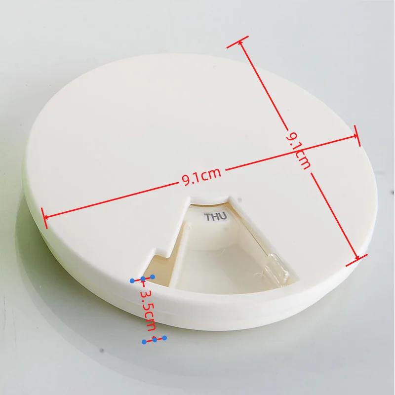 Portable travel with medicine box creative circular rotating medicine box 7 grid medicine box