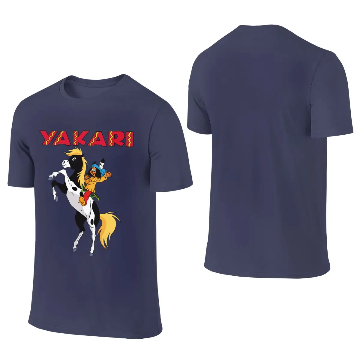 Yakari Advanture Funny Tee Not Pilling Reversible T-shirt Street Personality   Cotton Tee
