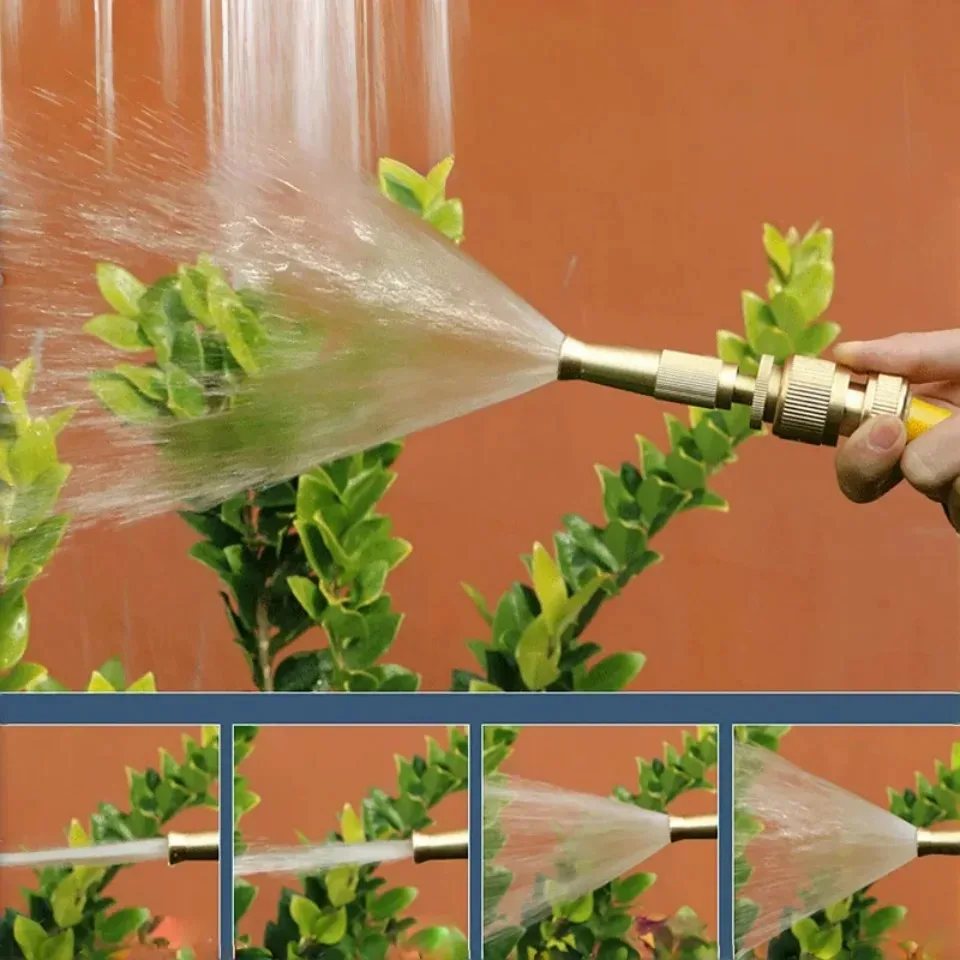 Sproeikop Waterpistool Messing Hogedruk Directe Sproeisproeier Snelkoppeling Huis Tuinslang Verstelbaar pistool