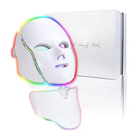 

7 Colors LED Photon Therapy Skin Rejuvenation Anti Acne Wrinkle Removal Facial Mask With Neck