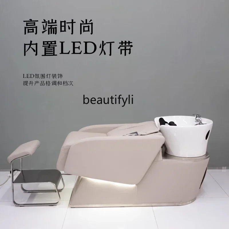 

Barber Shop Automatic Massage Shampoo Bed Lying Half Ceramic Basin Flushing Bed