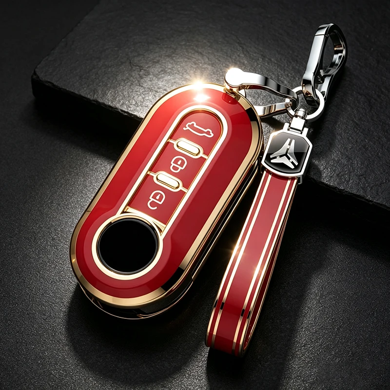 TPU Remote Car Key Shell Case for Fiat 500 Panda Punto Bravo Ducato Peugeot Boxer Citroen Jumper Auto Accessories