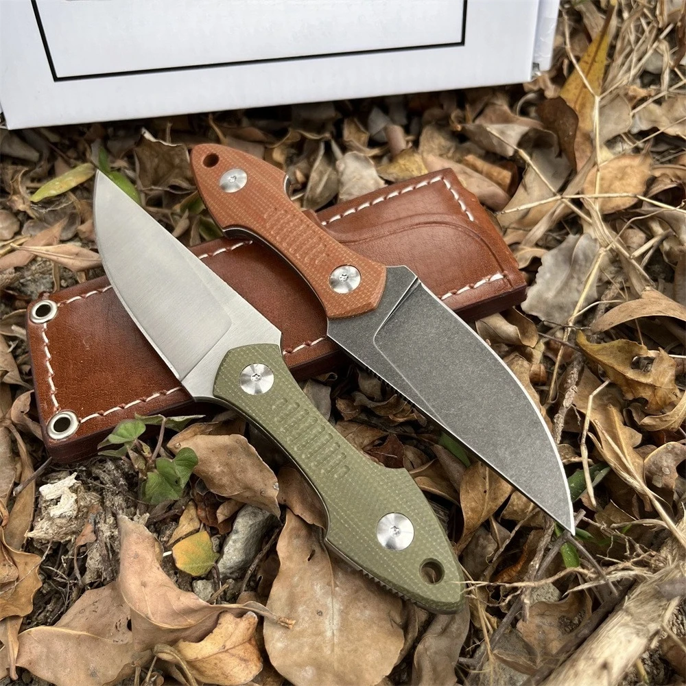 

Нож с фиксированным клинком, клинок D2 3,03 дюйма, рукоять G10, с чехлом. Легкий нож для кемпинга, портативный инструмент для выживания на природе