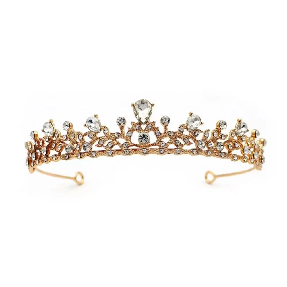 New Crystal Rhinestone Bridal Crown Tiara Alloy Elegant Wedding Tiara Lightweight Micro Pave Zircon Party Hair Jewelry Birthday