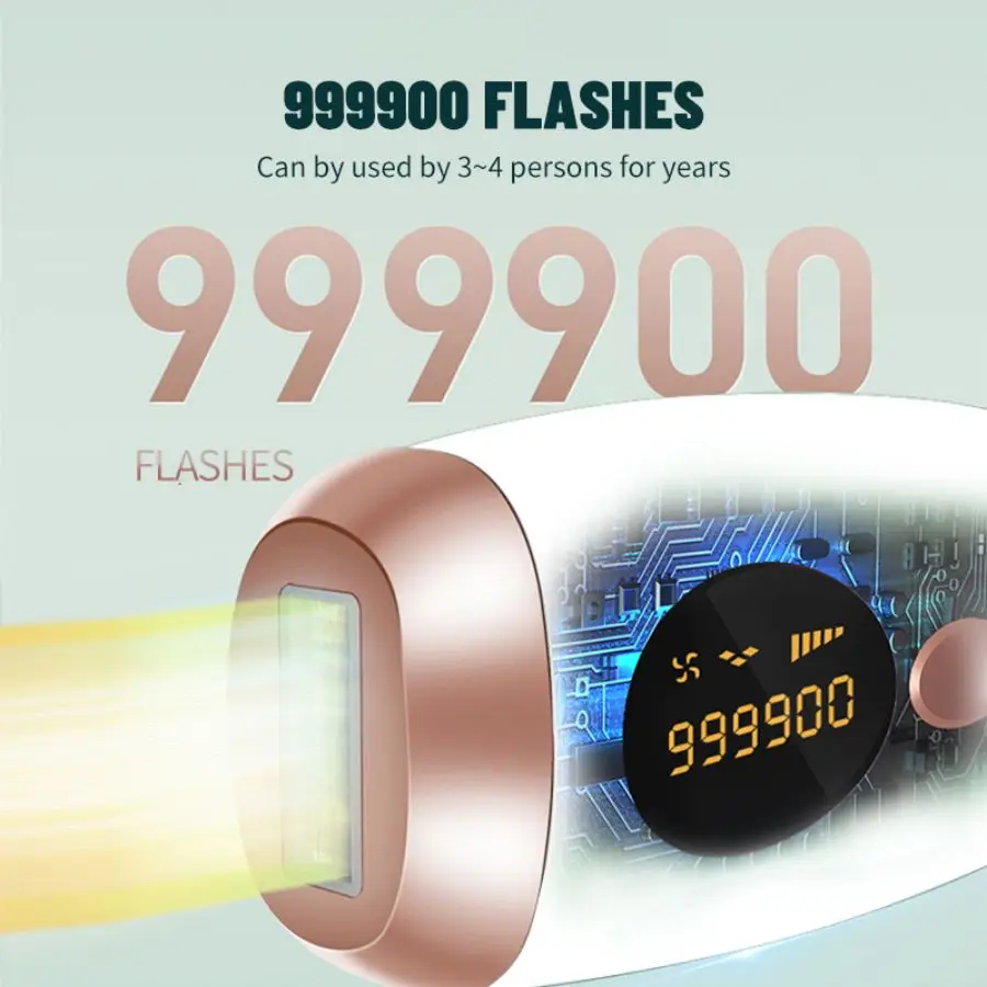 Portable Laser Hair Removal 999900 Flashes Home Painless Permanent Epilator Portable IPL Bikini Trimmer for Women Skin Care