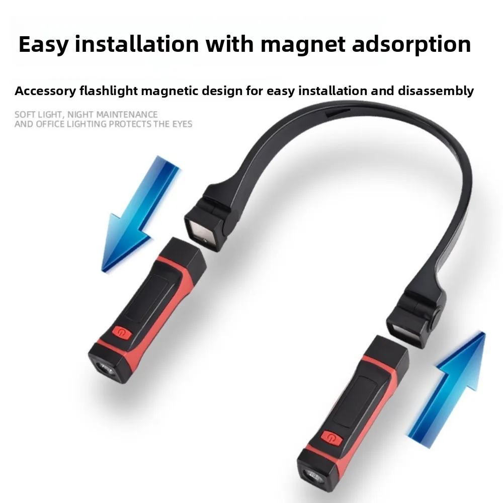 عبر الحدود جديد LED الرقبة ضوء القراءة ضوء في الهواء الطلق ليلة تشغيل ضوء الشواء ضوء التخييم ضوء الإضاءة العمل المغناطيسي