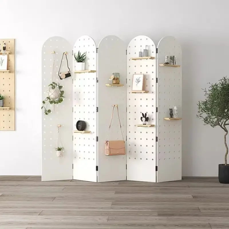 

partition-free living room blocking folding screen vertical solid wood screen punching folding office