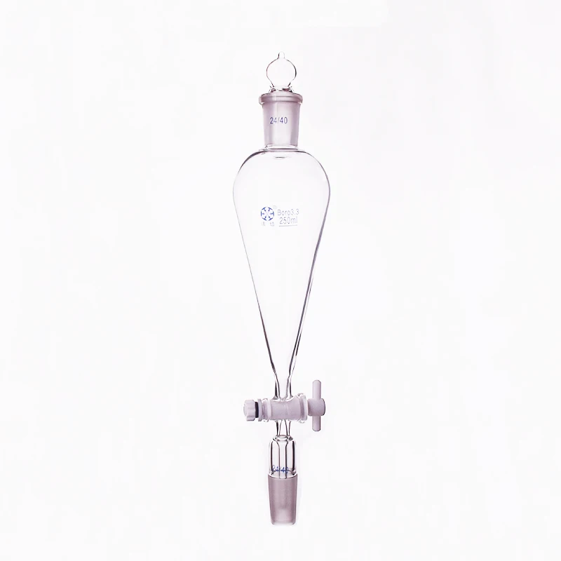 

Squibb Separatory Funnel with PTFE Stopcock and Standard Taper Stem,Capacity 250mL,Joint 24/40,PTFE switch valve