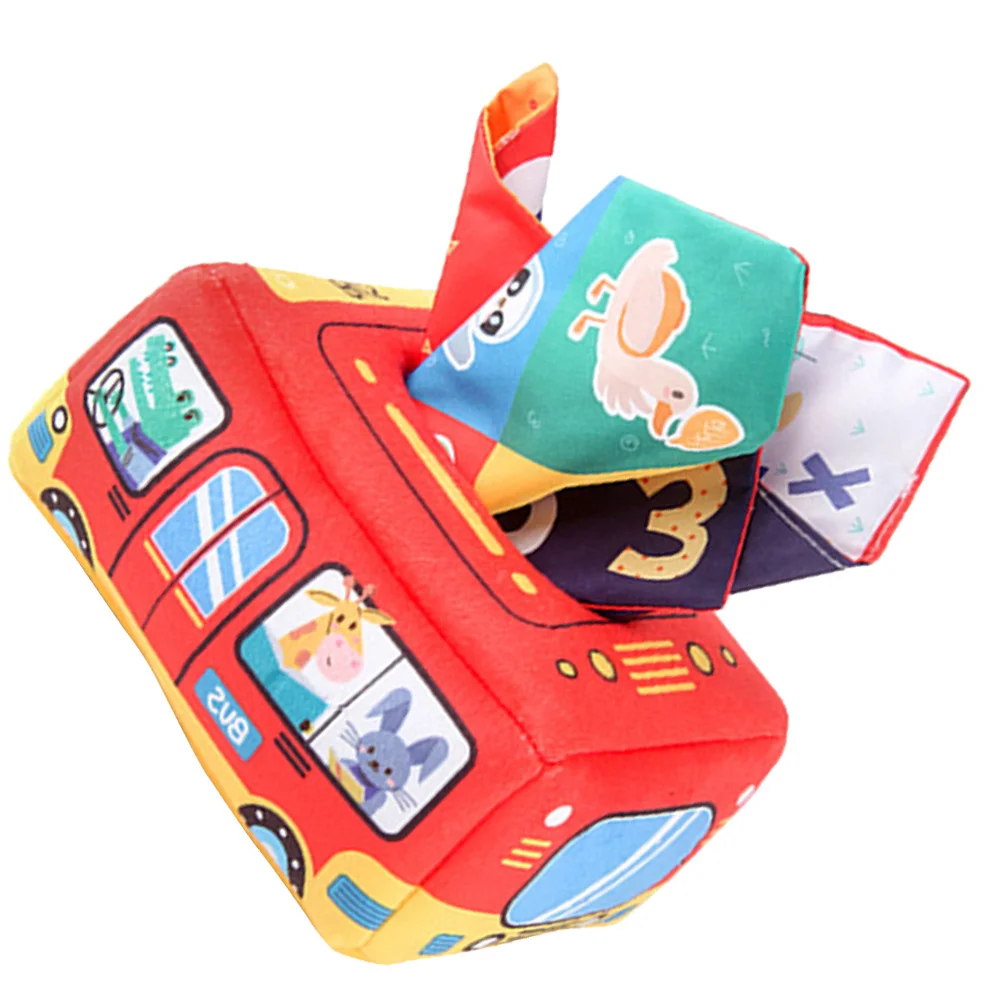 Scatola per fazzoletti in tessuto Esercitatore per mani per neonati Strumento di illuminazione per puzzle di riconoscimento della forma colorata per stimolazione sensoriale dei neonati