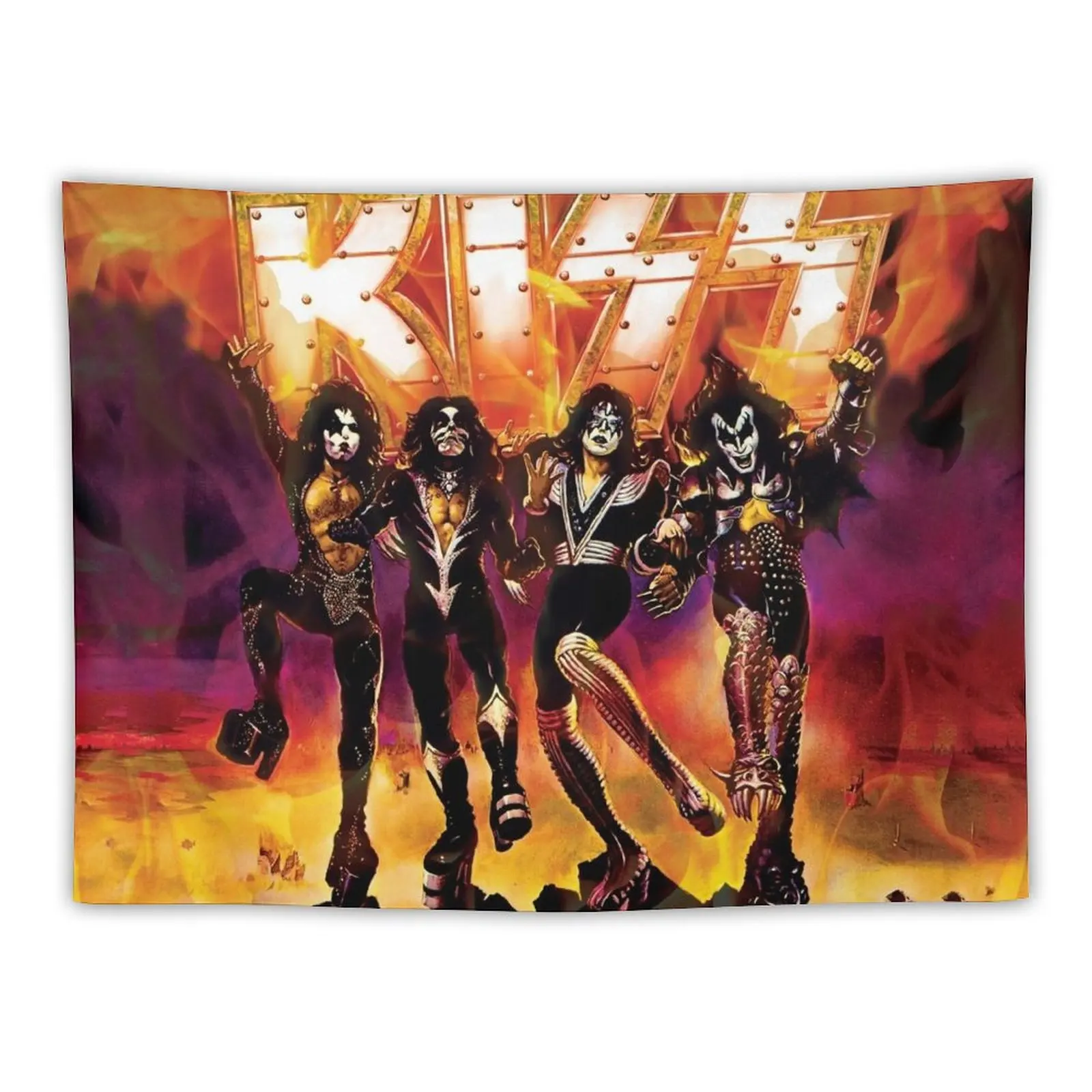 New kiss the band- Rock band Hard Rock Kiss army Destroyer Tapestry Outdoor Decoration Carpet On The Wall