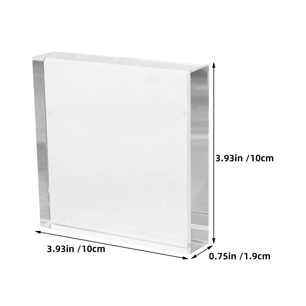 Clear Crystal Square Paperweight Elegant Transparent Desktop Decorative Block Smooth Polished Surface Office Calligraphy Display