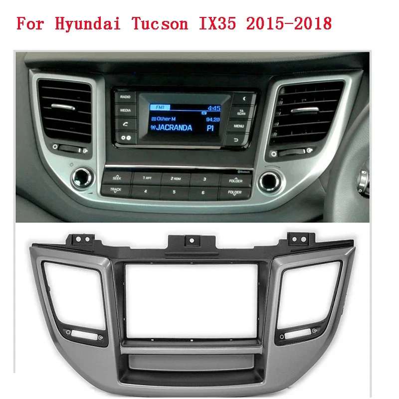 

Установка автомобильного радио с двойным din DVD GPS, пластиковая рамка панели лицевой панели для HYUNDAI Tucson IX35 2015-2018, комплект крепления на приборную панель