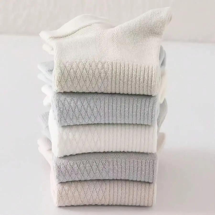 

5 Pairs Womens Low Cut Socks Breathable Moisture Wicking Odor Resistant Solid Color