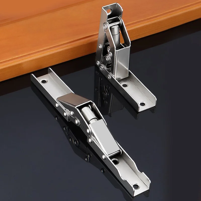 2PCS 6in 180° Stainless Steel Foldable Hinge Cabinet Door Countertop Support Hardware Flip-up Door Simple Installation