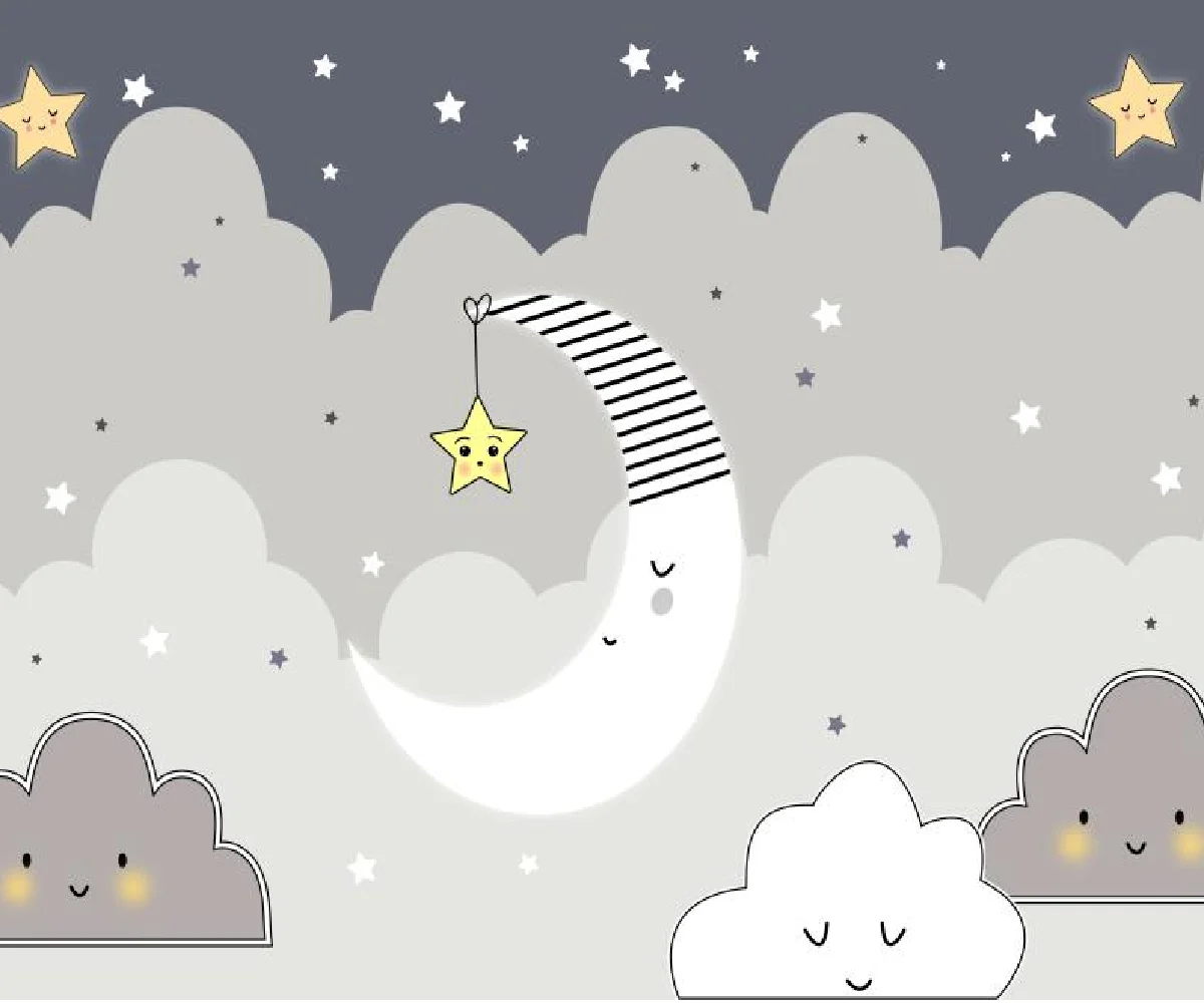 

Обои на заказ с изображением мультяшных звезд и луны, фоновые обои для детской комнаты, розовые обои для украшения спальни девочек, 3D обои