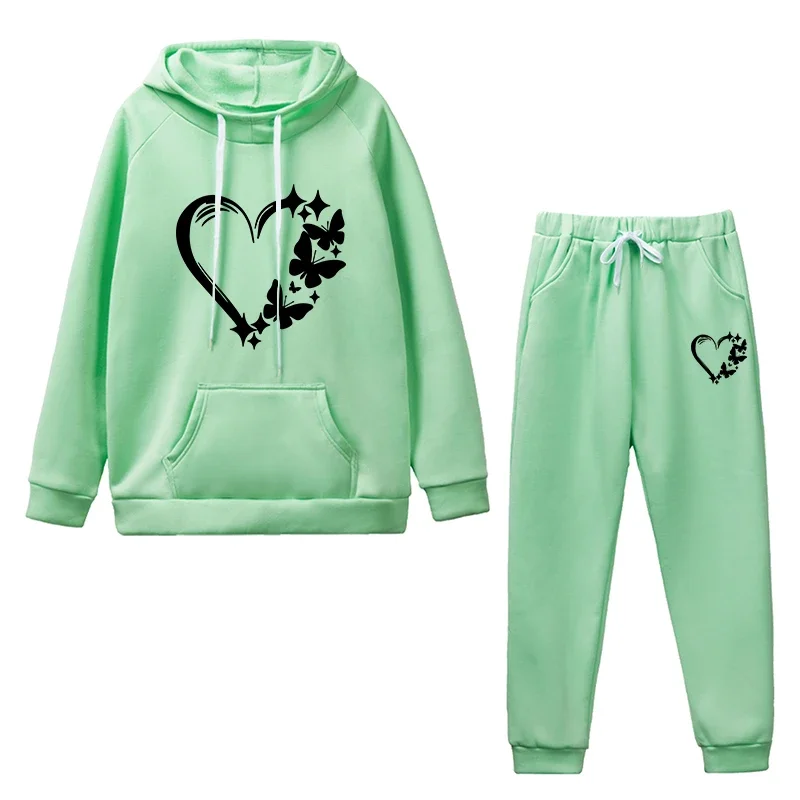 Tenues décontractées pour femmes, sweat à capuche, pantalon de survêtement, automne hiver, sport quotidien, Jogging, maison, extérieur, confortable, doux, survêtement à capuche