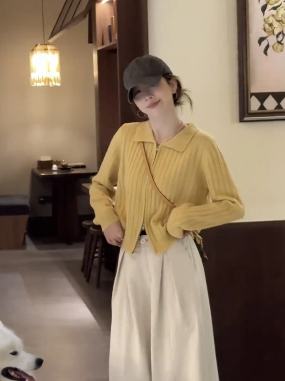 Cardigan aperto lavorato a maglia giallo da donna lungo allentato Sve Crew Ne maglione capispalla morbido accogliente autunno nuovo Sle Pendolarismo Faion