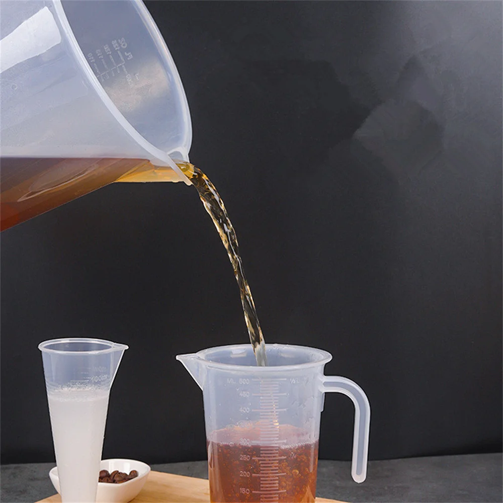 Misurino in plastica da 100 ~ 5000ml trasparente con scala tazze separanti per uso alimentare strumenti per la creazione di gioielli in resina epossidica per torte fai da te