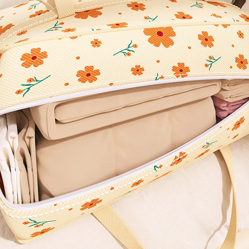 

Вместительная сумка-тоут с цветочным узором для домашнего использования, перевозки багажа, переезда, хранения вещей в общежитии и одежды.