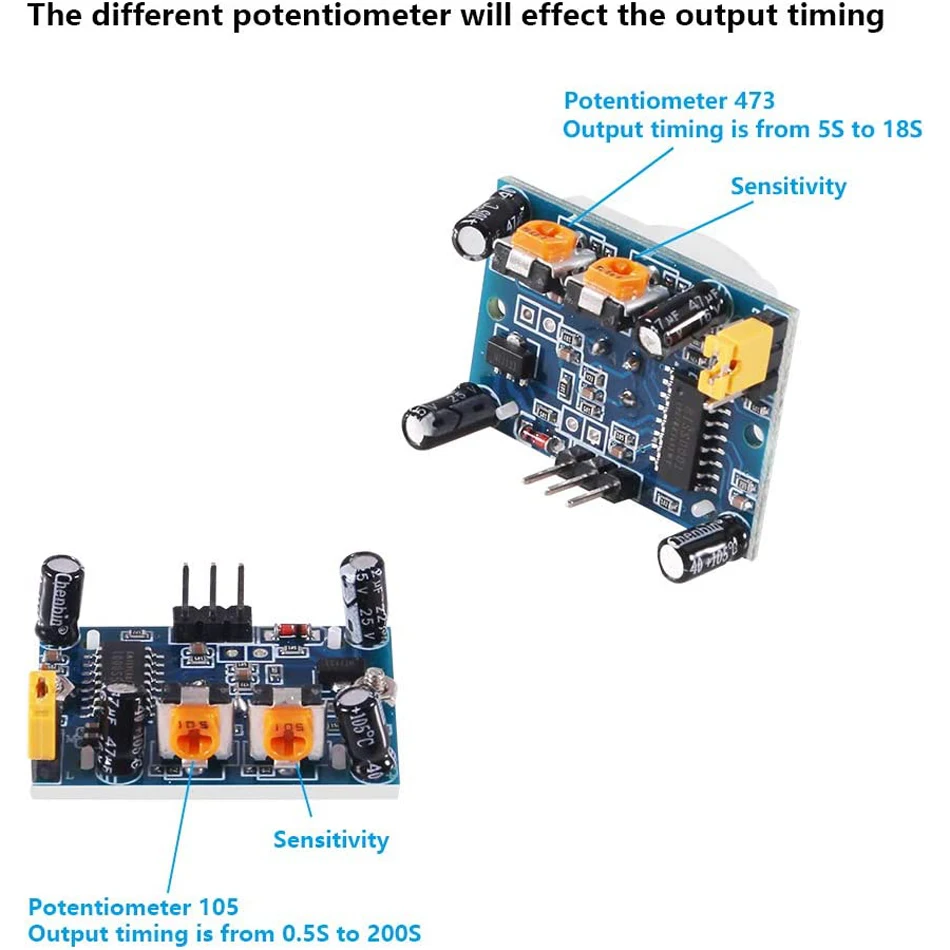 5pcs HC-SR501 Réglable IR Pyroélectrique Infrarouge PIR Détecteur de Mouvement PID Skefor Ardu37