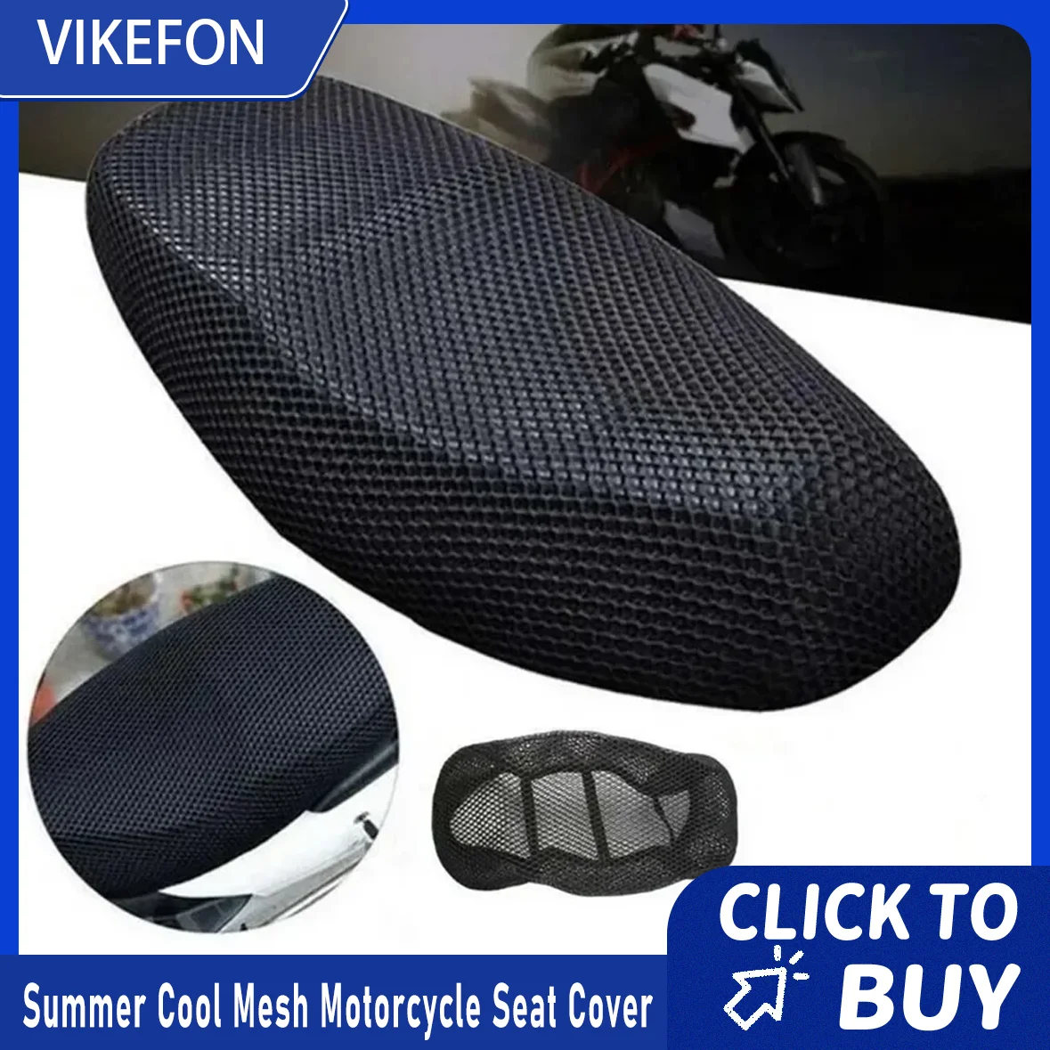 Summer Cool 3D Mesh Motorcycle Seat Cover Breathable Scooter Seat Covers Cushion Anti-Slip Cover Grid Protection Pad