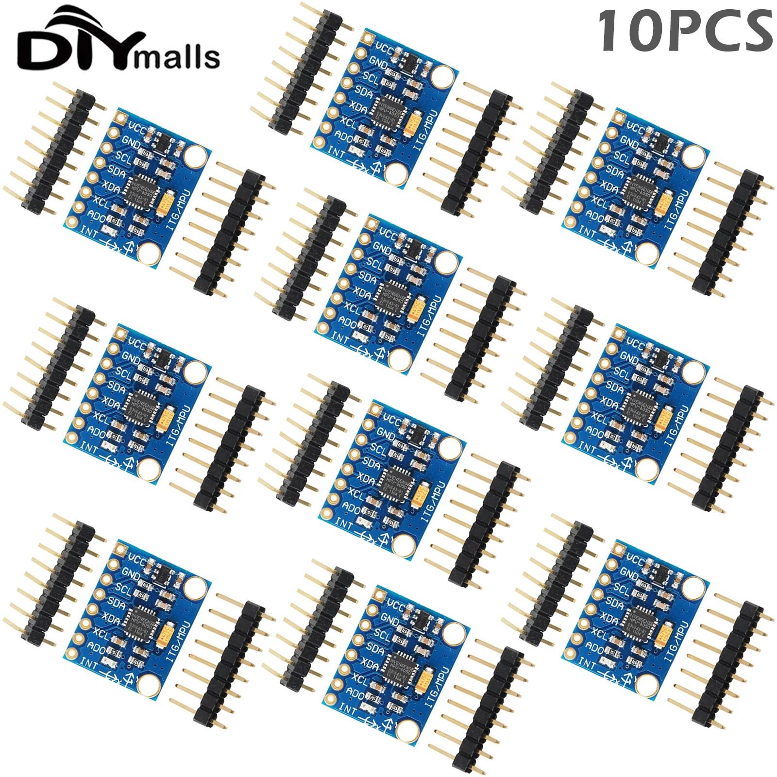 10Pcs GY 521 MPU-6050 3 Axis Analog Gyroscope Sensors Module MPU6050 3 Axis Accelerometer Board for Arduino DIY