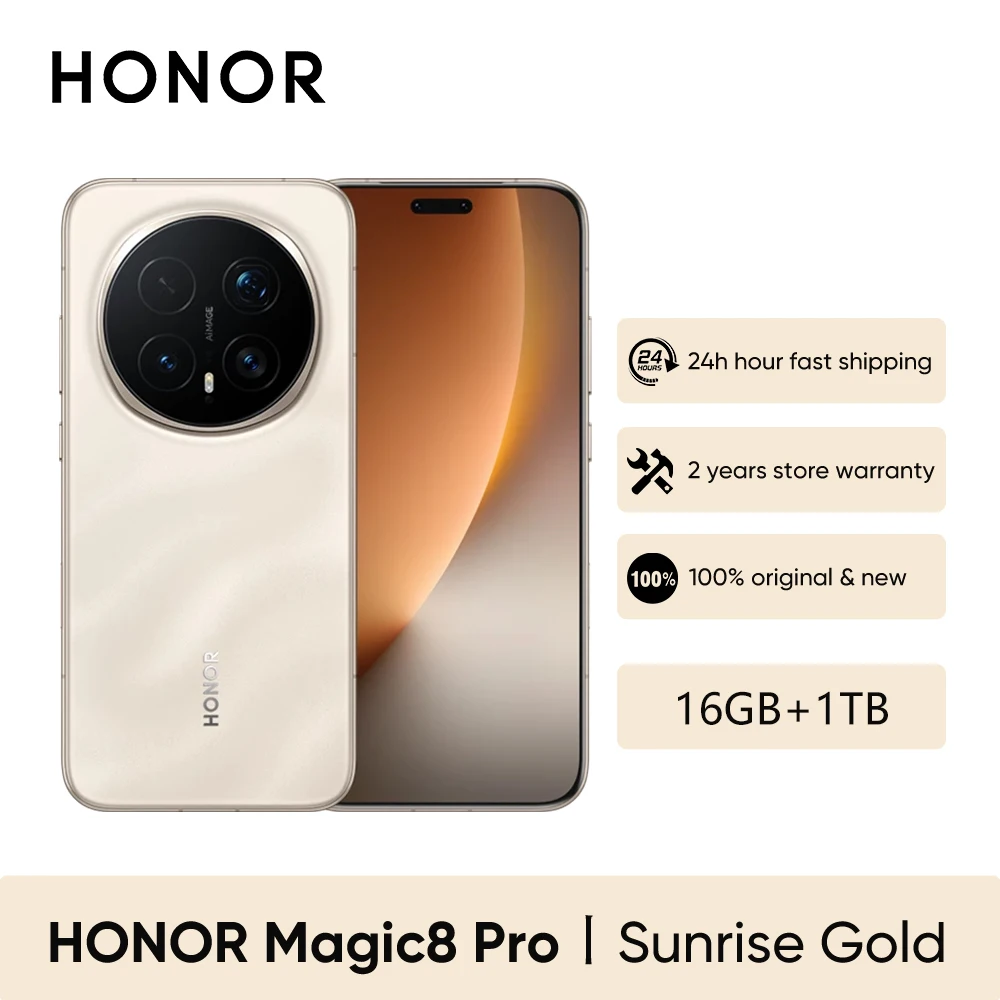 Smartphone HONOR Magic 8 Pro 5G version globale, Snapdragon 8 Elite Gen 5, 200MP AIMAGE, 6270mAh, 100W, 6.71'' OLED, NFC, eSIM, Honor