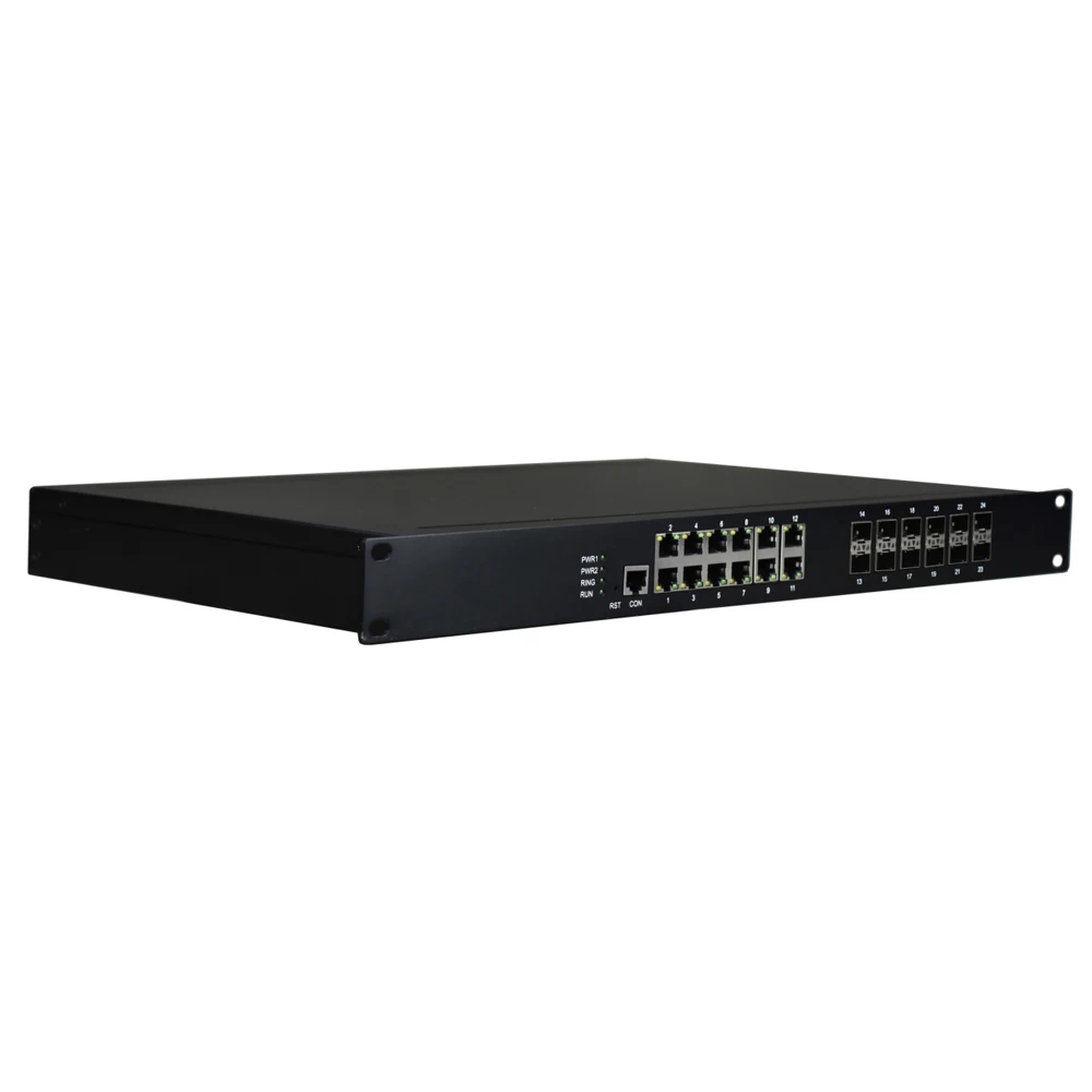 OEM Industrial Grade Network Switch 12-Port LAN 12-Port SFP Managed Industrial Ethernet Switch