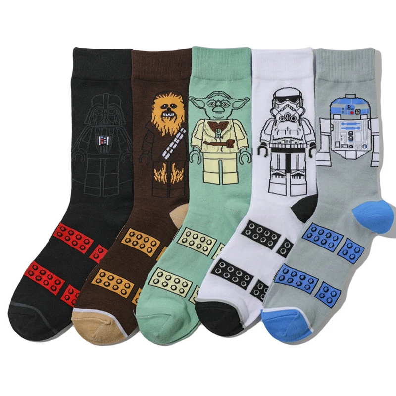 Anime Star Wars Men Socks Master Yoda Obi-Wan Kenobi Cosplay Socks Athletic Socks Women Sock Autumn Winter Wholesale Netherstock