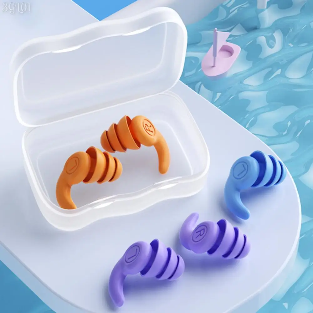 1 Pair Silicone Sleep Ear Plug Waterproof 3 Layers Ear Protector Canceling Noise Reduction Soundproof for 5-12 Year Old Children