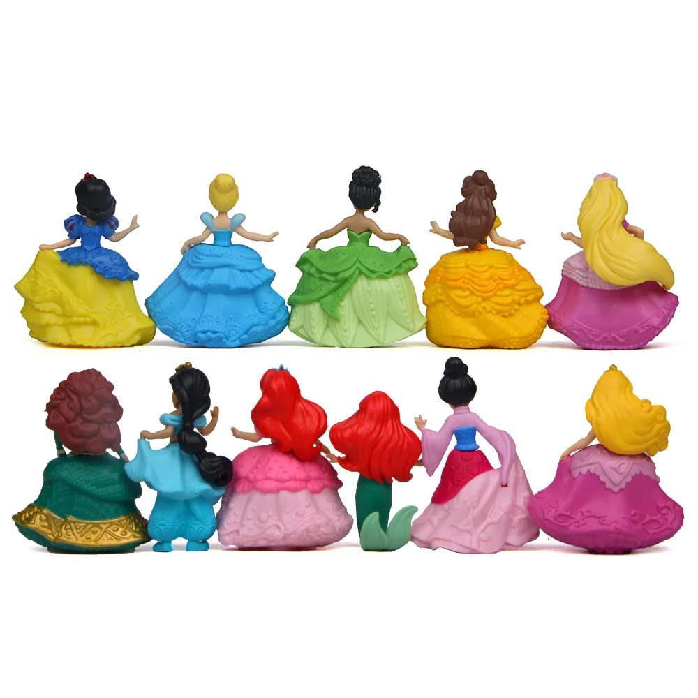 11 szt./a zestaw Disney Princess syrenka Sandyrilla śnieżnobiałe miniaturowe figurki na biurku mikro element dekoracji krajobrazu ozdoby dla lalek zabawki