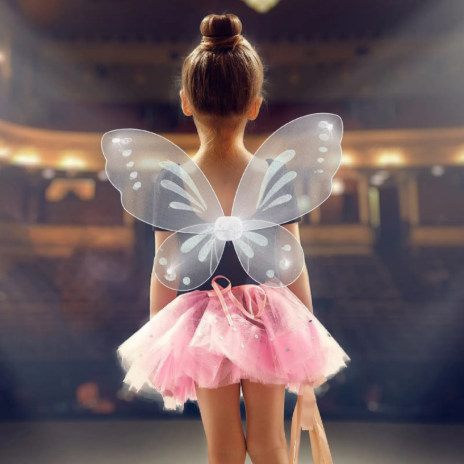 Principessa Fata Ala Festa dei bambini Decorazione festa di compleanno Ali d'angelo Ragazza Puntelli per prestazioni Ali trasparenti 2025 NOVITÀ