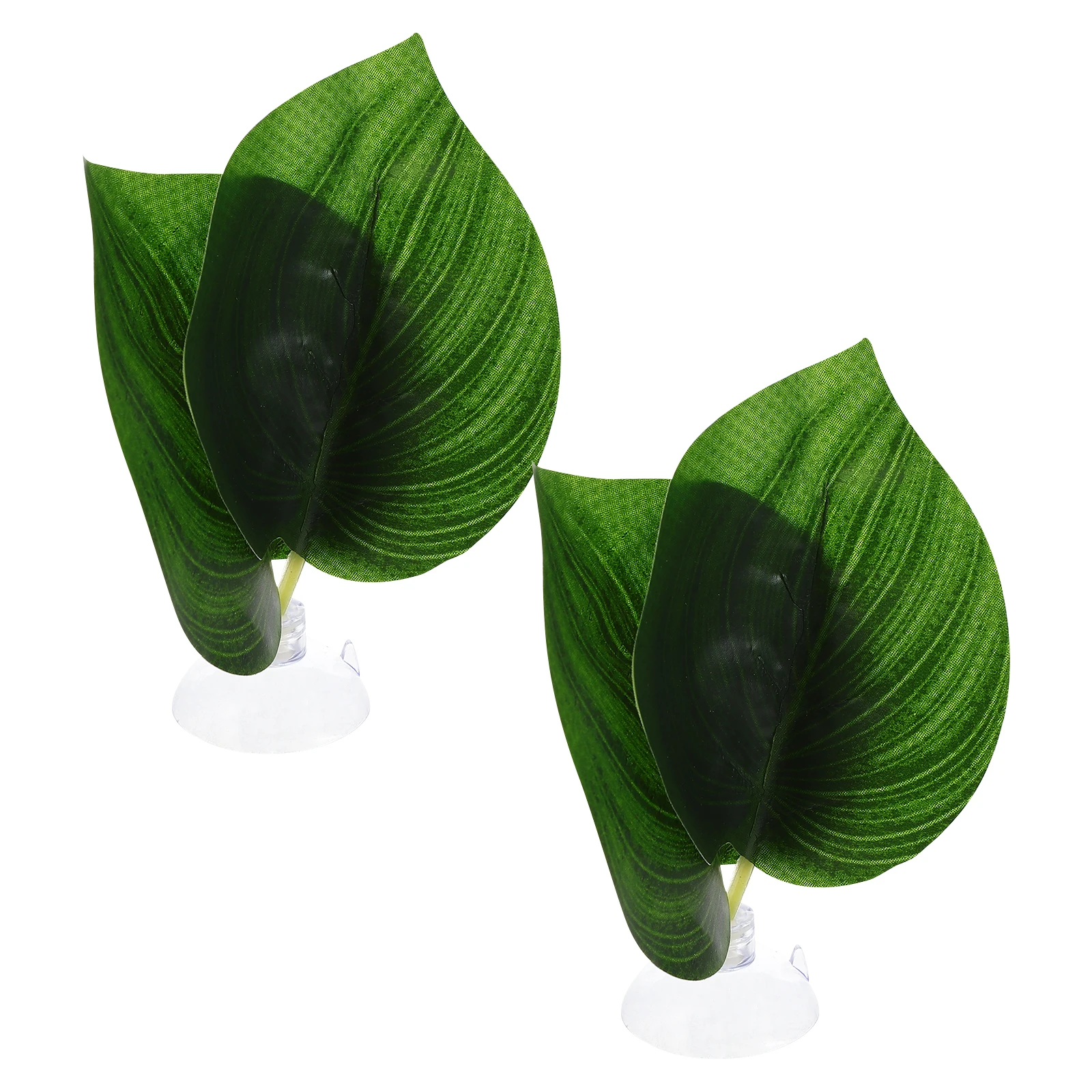 

2Pcs Artificial Leaves Decorative Aquarium Plants Reptile Terrarium Tank Landscaping Ornament Premium Material Pet