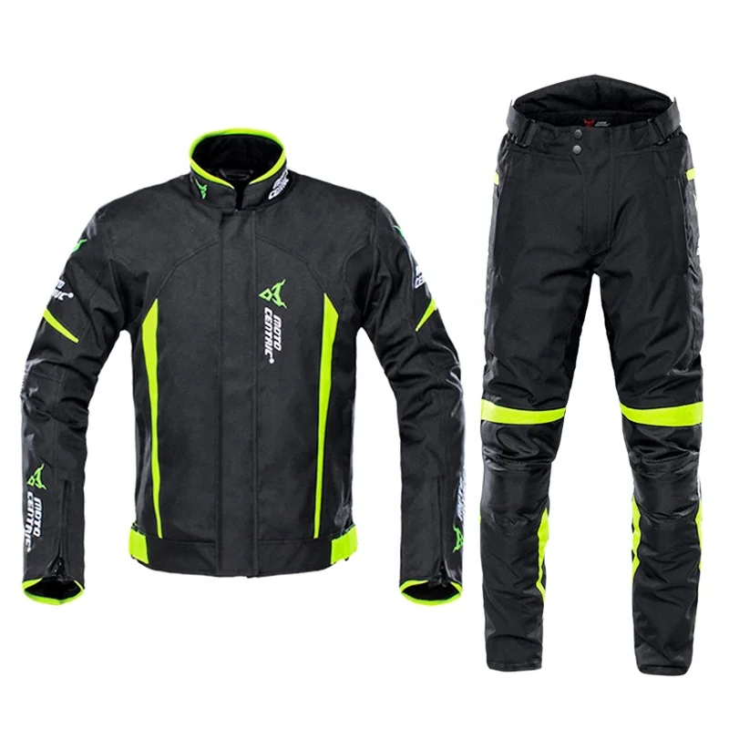 Motorcycle Suit 7 Pcs Protective Pads Motocross Jacket Pants Reflective Waterproof Flame-Retardant Eco-Friendly Cotton Winter