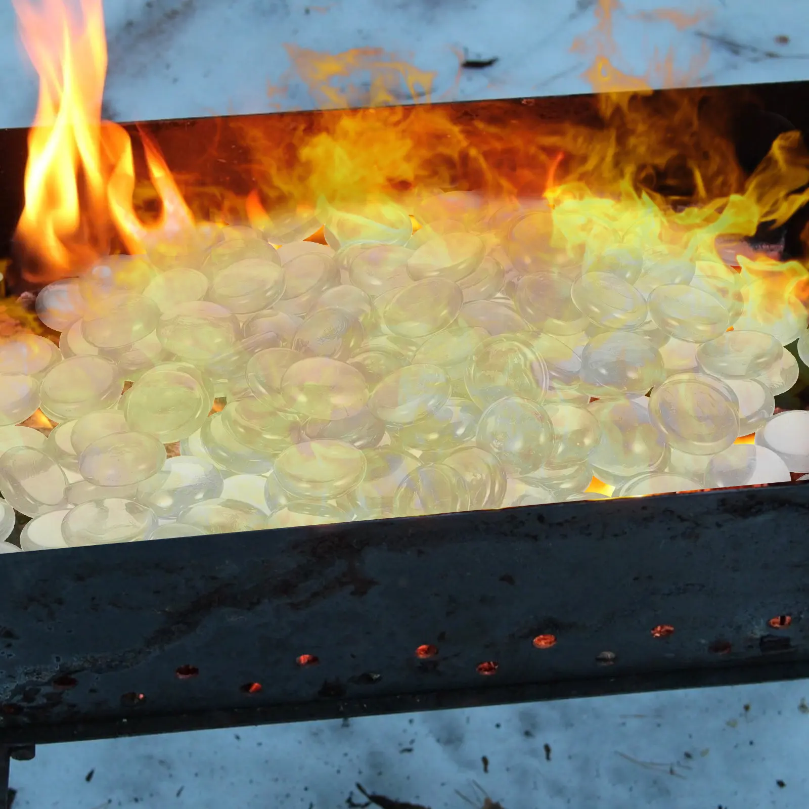 1 Bag Fire Pit Glass Beads Decorative Glass Stone Fish Tank Landscaping Safe Aquarium Stone Ornaments DIY Craft Gravel