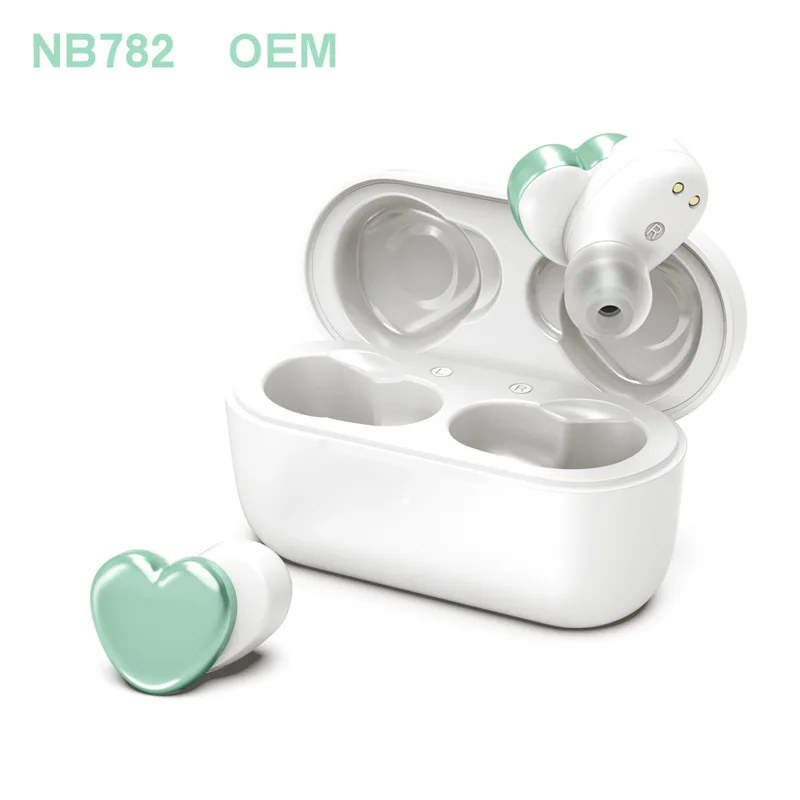 

New NB782 Heartbuds TWS True Wireless Earphone Bluetooth Earbuds Cute Headset With Mic Touch Control For Android IOS Girls Gift