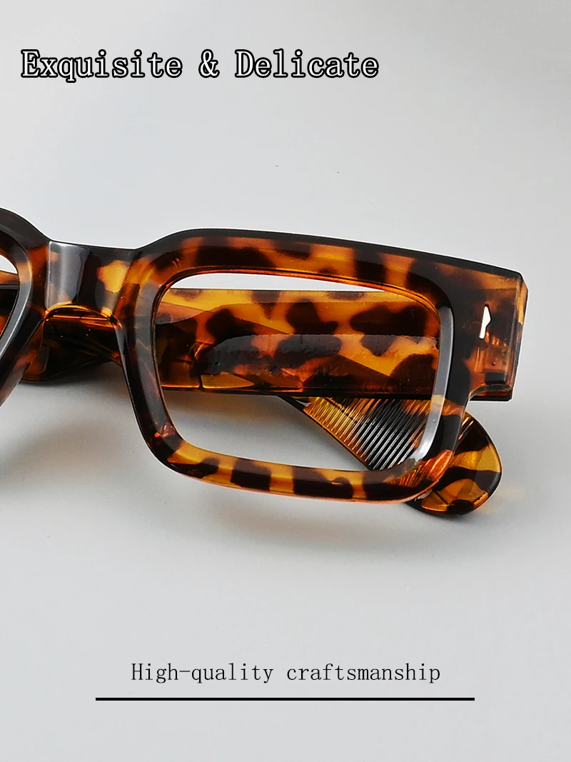 Damen Photochrome Brille Quadratischer Übergroßer Acetatrahmen Anti-Blaulicht Myopie-Korrekturbrille Maßgefertigte Herrenbrille – Detail 3