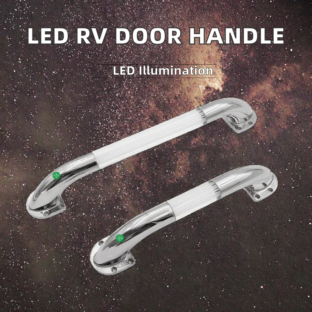 12V 24V LED RV Entry Door Assist Bar White Lighted Aluminum Profile Grab Handle for Car Motorhome Caravan Marine/Yacht