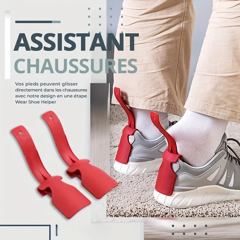 2PCS Lazy Shoe Helper,  Shoe Wearing Aid, No Need to Bend Over, Fits All Shoes，Wall-mounted shoe holder