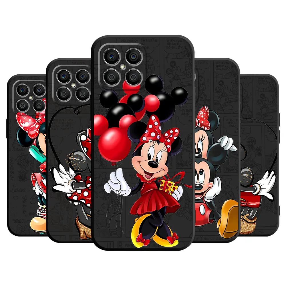 Mickey Minnie Cute Case For Honor X8a X8 90 X9a 8X 70 X9 X6 Magic5 Pro P40 Pro Black Soft Phone Funda