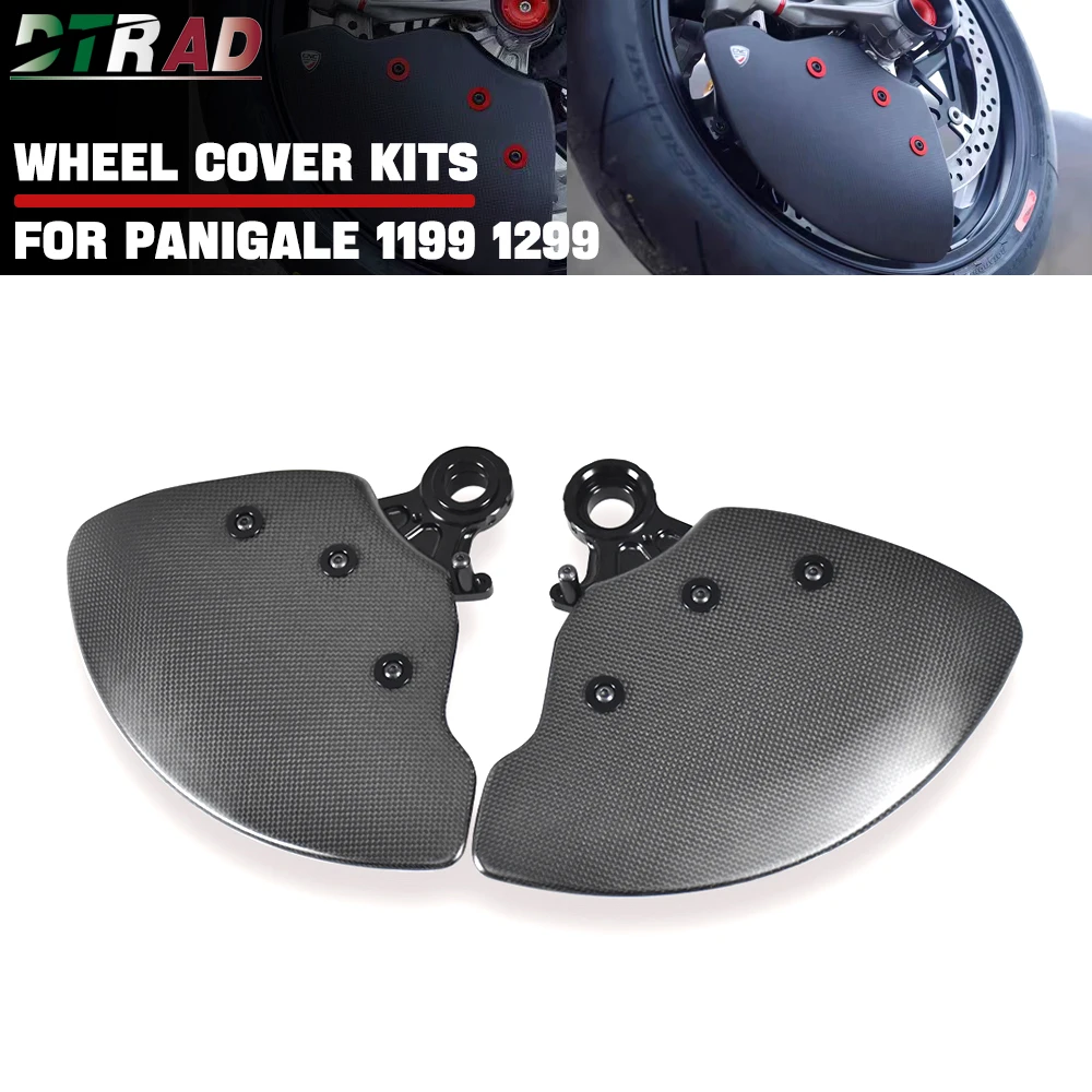 

Motorcycle Carbon Fiber Wheel Cover Kit For DUCATI 899 959 1199 1299 Panigale S R Front Brake Cooling System Ducts Protection