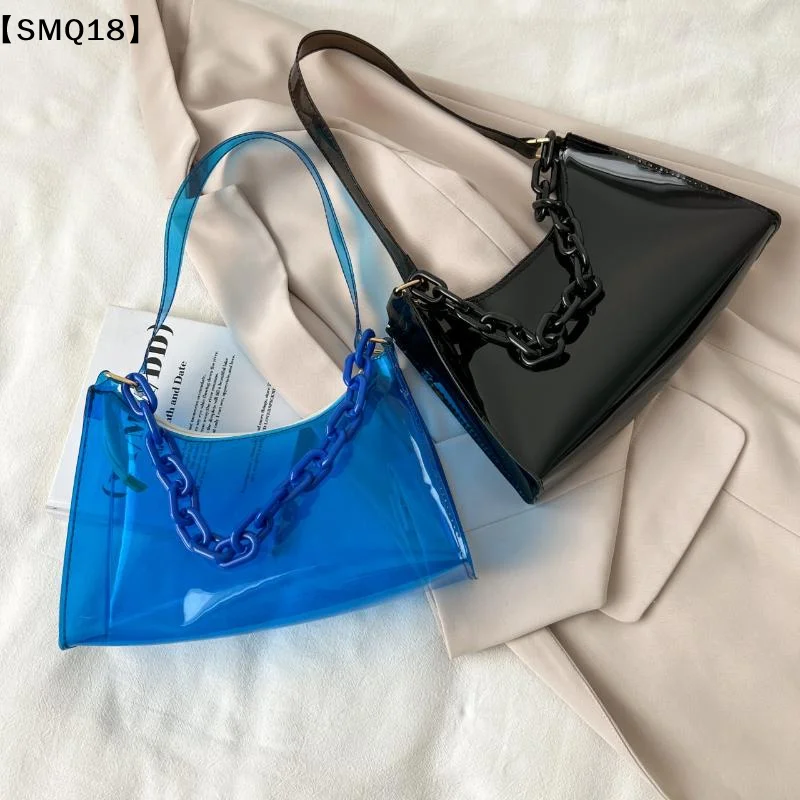 Clear Jelly Shoulder Bag For Women, Y2K Small Zipper Underarm Purses Fashion Handbag Clear Underarm Bag Shoulder BagSMQ