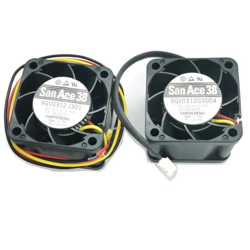 3.8CM 9GV0312J301 3828 12V 0.6A 3WIRE Cooling fan 38*38*28MM 9GV0312G3D04 0.4A