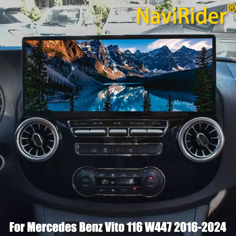 Pantalla Qled Android 15 de 17 pulgadas para Mercedes Benz Vito 116 W447 2016-2024 GPS Navi DSP Navirider Carplay reproductor de vídeo multimedia para coche