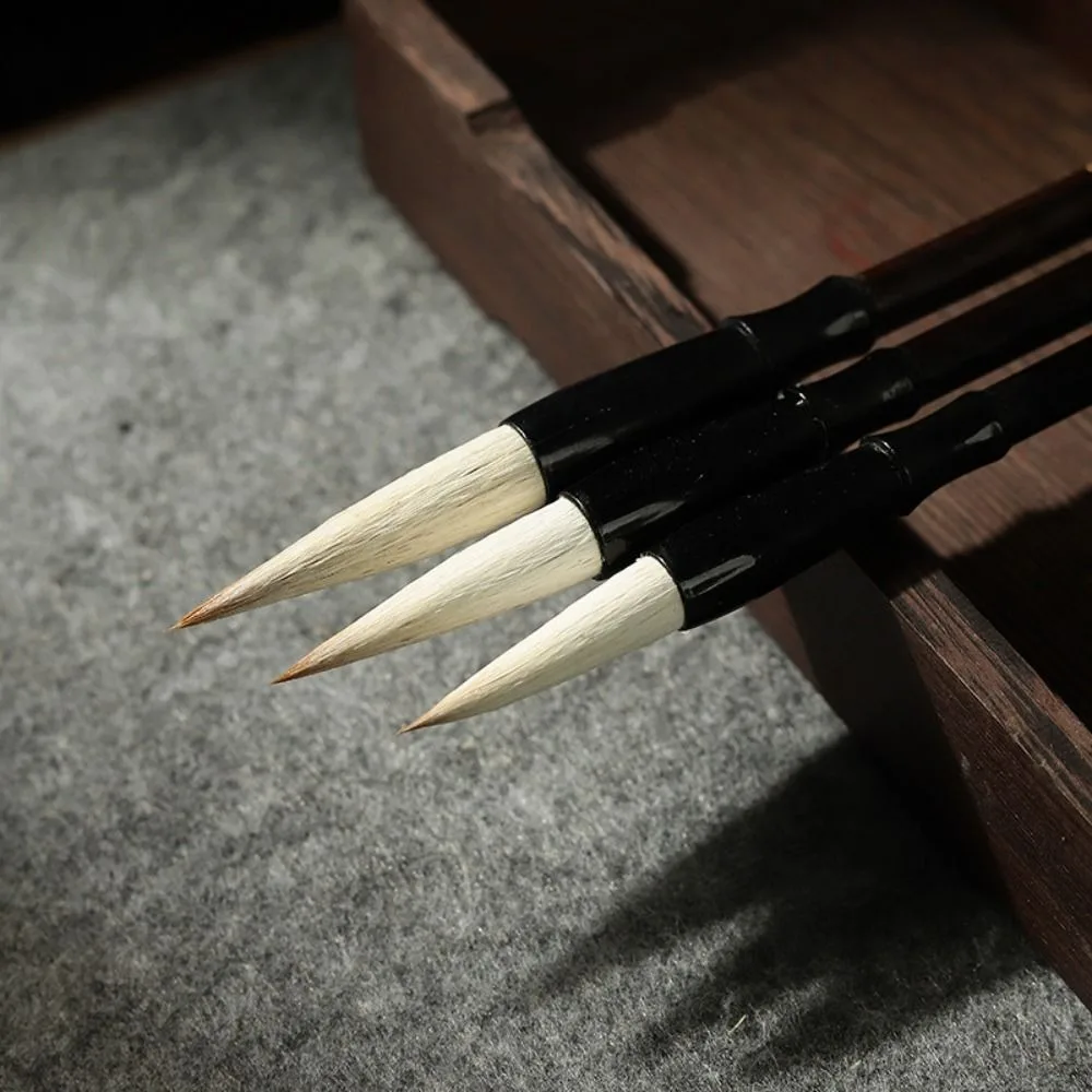 Oil Watercolor Chinese Calligraphy Brush Wolf Hair Wood Scriptures Writing Brush Oil Painting Art Paint Brush Student