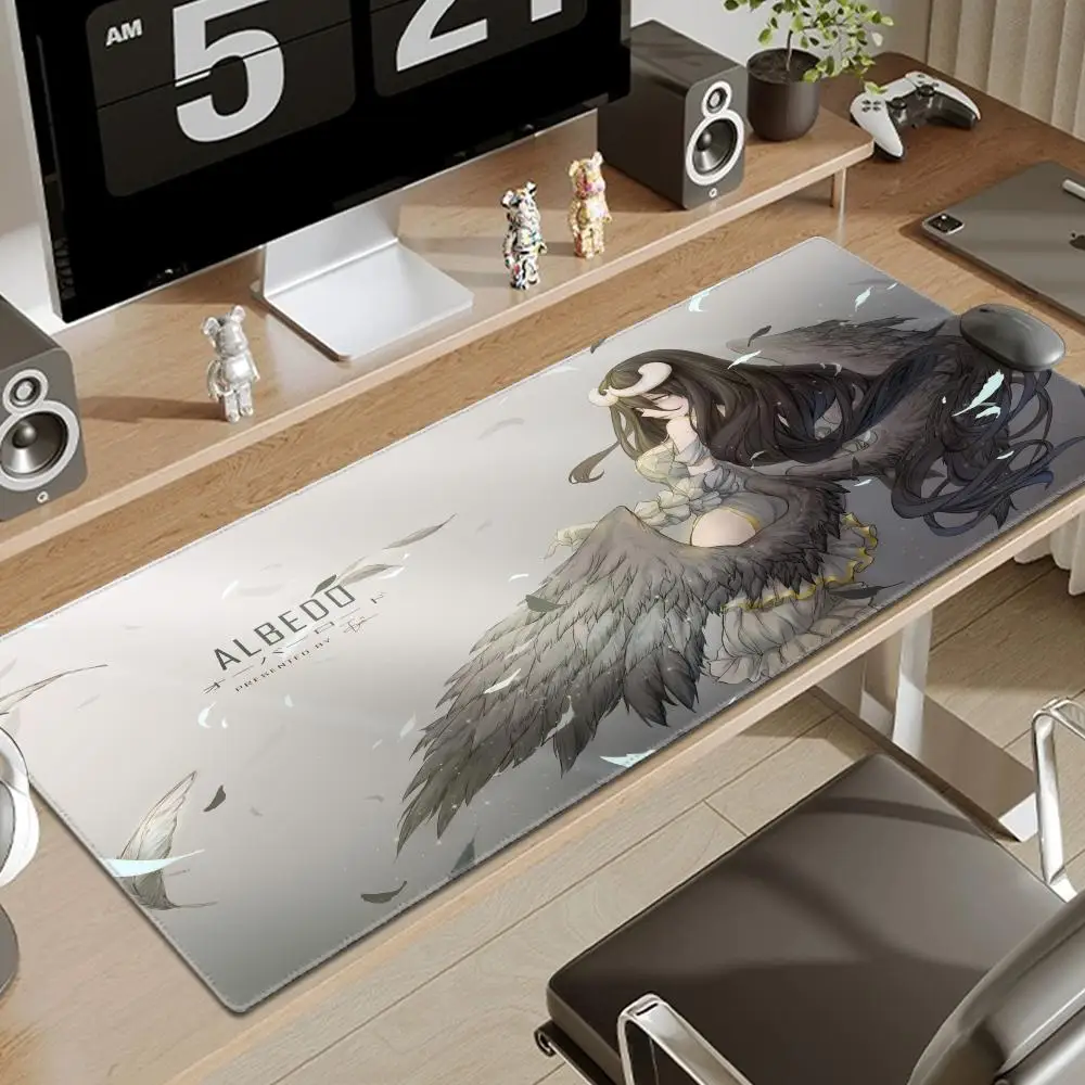 

XXL Mouse Pad Anime Overlord Albedo Keyboard Office Table Pads Large Cartoon Kawaii Gilr Mousepad Gaming Playmat Laptop Mice Mat