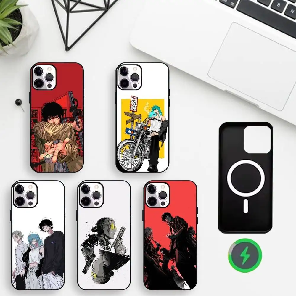 

S-SAKAMOTO DAYS Phone Case For iPhone17,16,15,14,13,12,11 Max Black Wireless Charging Protecitve Cover