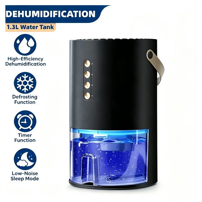 Energy-Saving 1.3L Home Office Dehumidifier Air Dryer Negative Ion Eliminate Damp Mold and Moisture Portable Air Dehumidifier