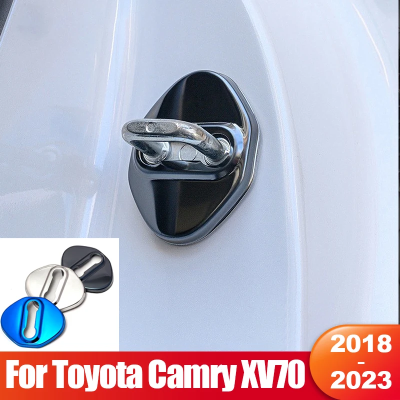 For Toyota Camry 70 XV70 2018 2019 2020 2021 2022 2023 2024 Car Door Lock Buckle Trim Cover Protection Rust Stickers Accessories